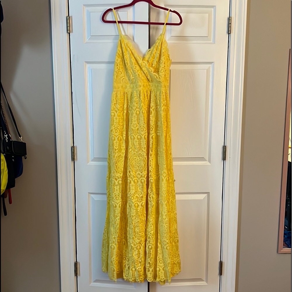 Bright yellow maxi dress